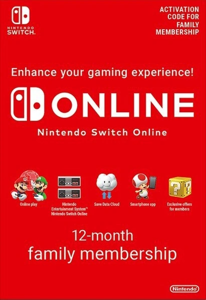 Nintendo Switch Online 12 Month 365 Day Family Membership Download ( UK - EU )